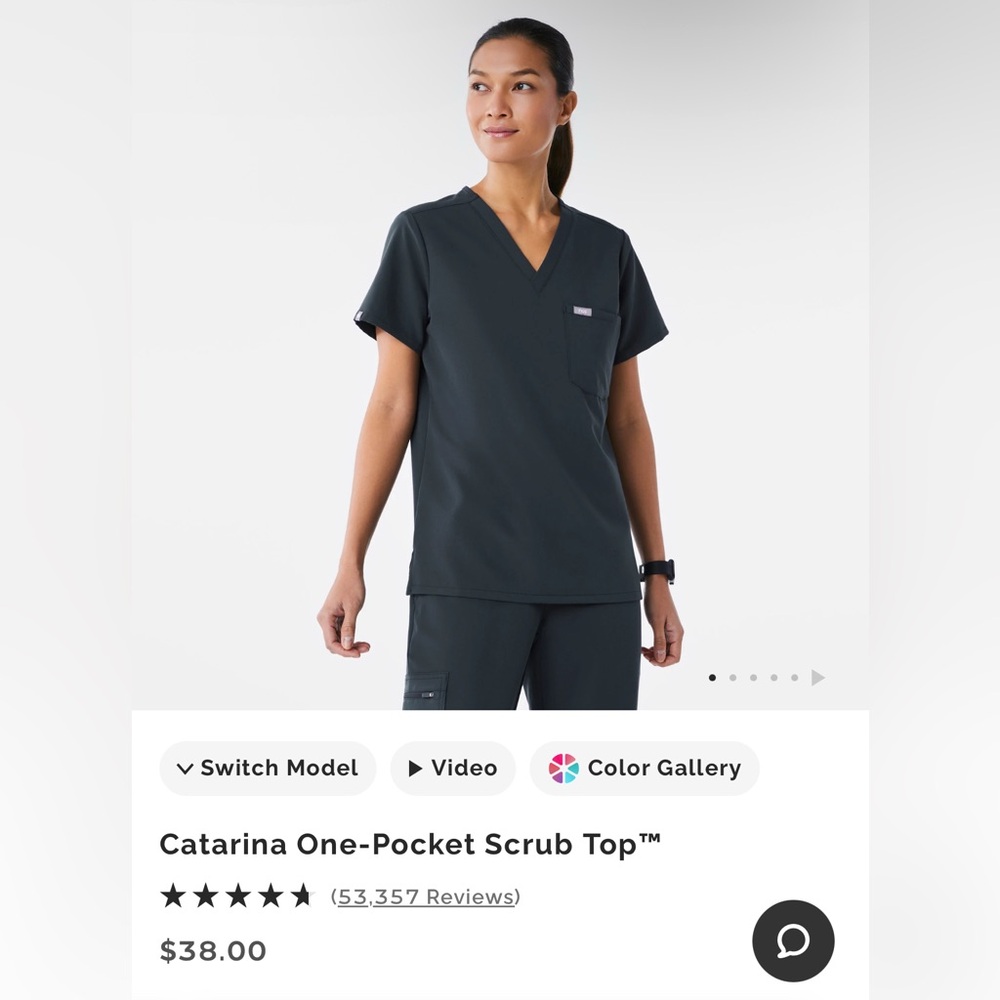 Figs Catarina Scrub Top in Dark Harbor